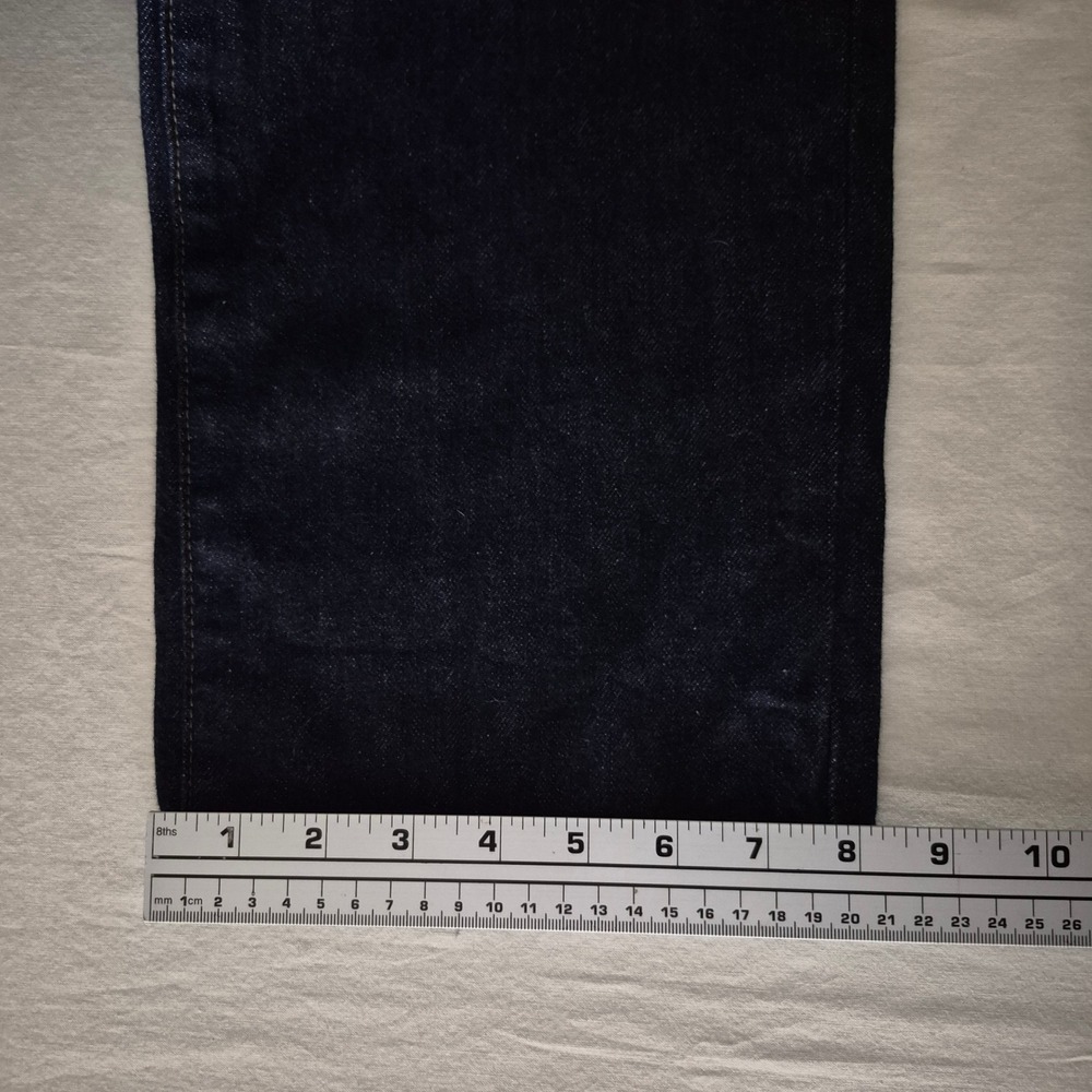 JW Anderson x Uniqlo Indigo Straight Leg Jeans 24x31 High Rise Dark Wash Denim - Picture 10 of 10
